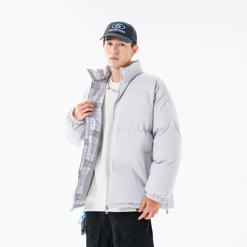 Padded-on Clothes Men's And Women's Loose Stand-up Collar Padded Jacket Warm And Thickened Padded Clothes Men's Tops Couple Jacket_viptrois.com