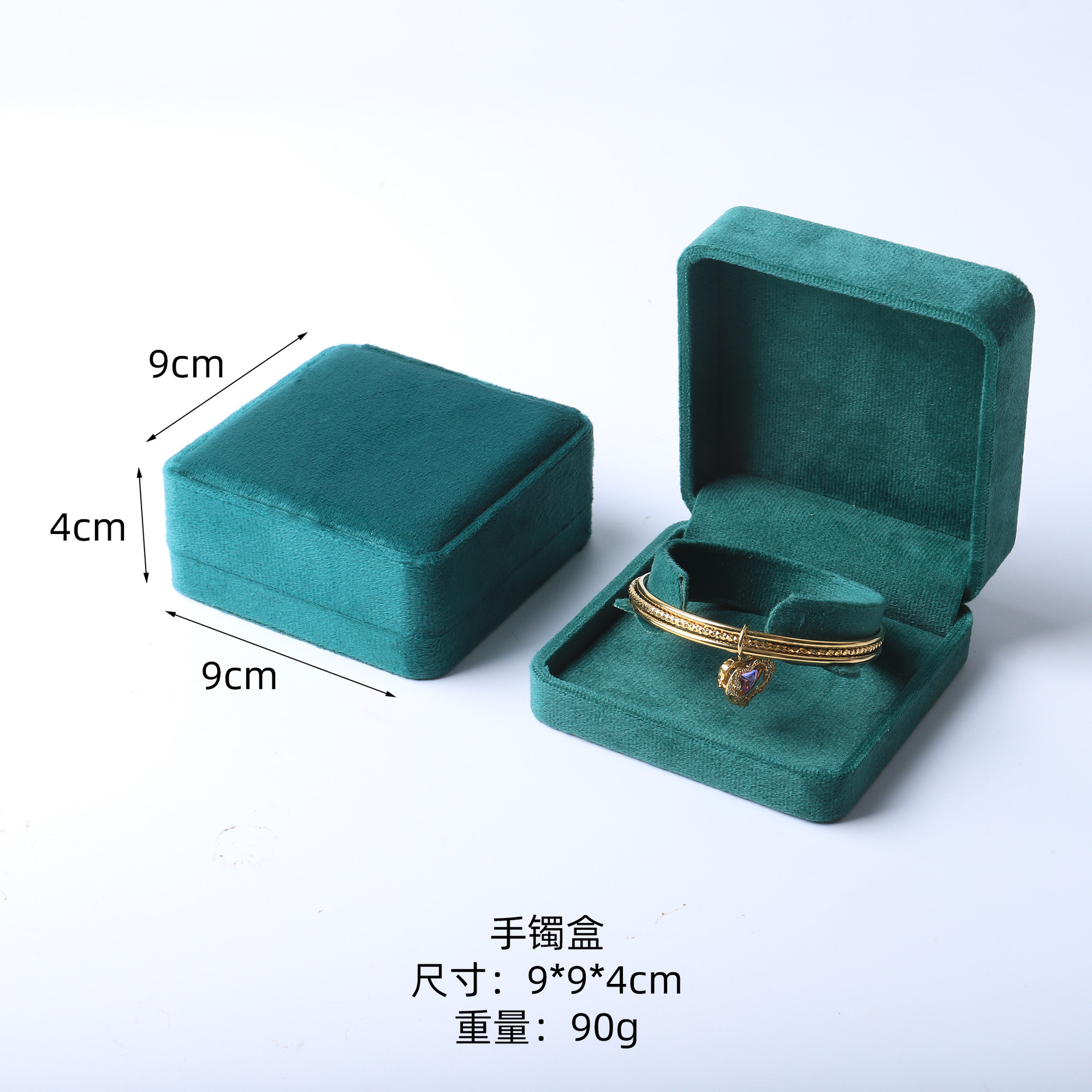 Caja de joyería de terciopelo de alta gama, caja de embalaje de terciopelo para anillos, pulseras, pendientes, cadenas largas, caja de regalo para joyería