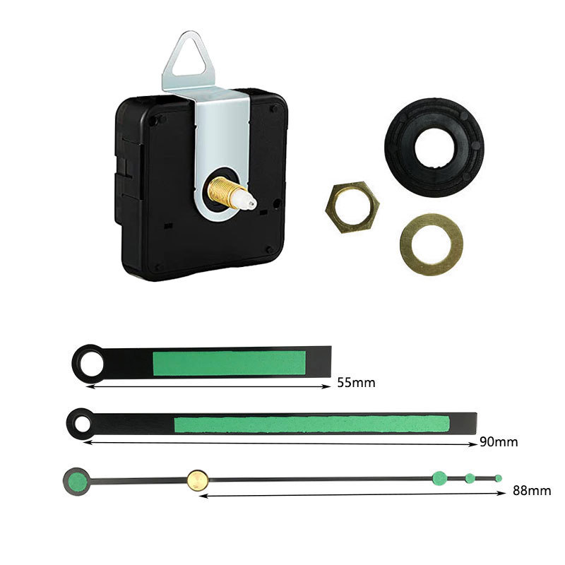 Set completo de movimiento de reloj nuevo modelo, venta caliente transfronterizo, silencioso y fluorescente luminoso, aguja de reloj metálica, para reloj de pared DIY
