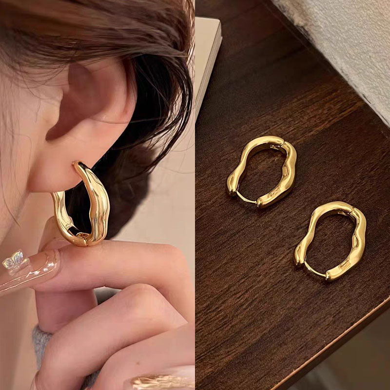Pendientes de metal de alta gama, diseño minimalista y moderno, para mujer 2024, suministro al por mayor