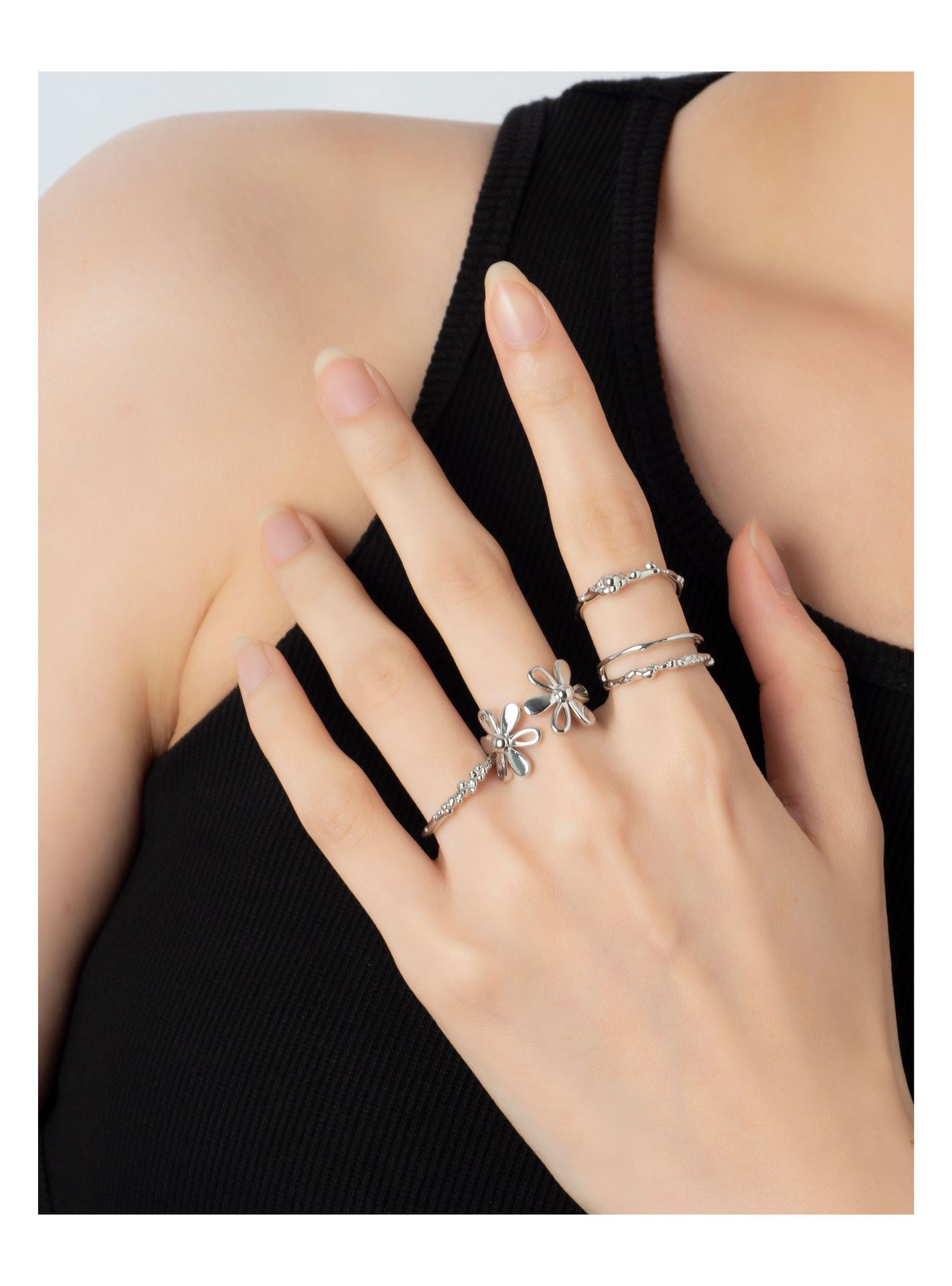 Simple Style Geometric Copper Plating Rings