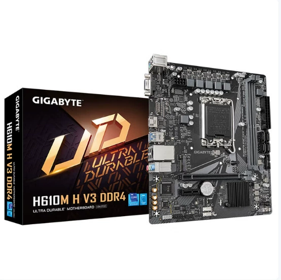 Материнская плата Gigabyte H610M-H V3 DDR4 — micro-ATX, DDR4, совместима с Core i5-12400F (12/13 поколение)
