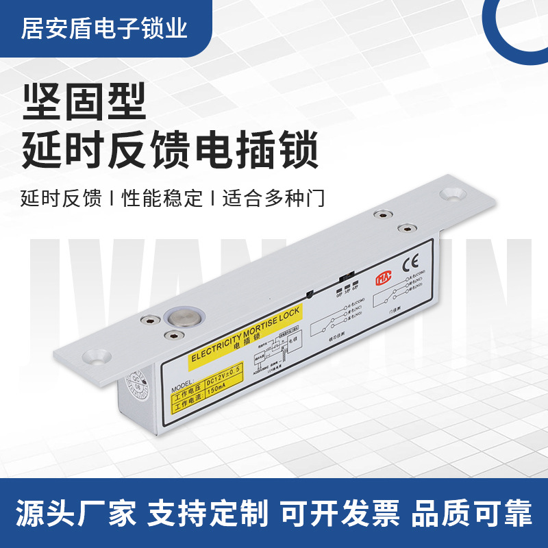 延时反馈电插锁 木门铁门门禁设备箱通用坚固型延时电磁锁插销锁