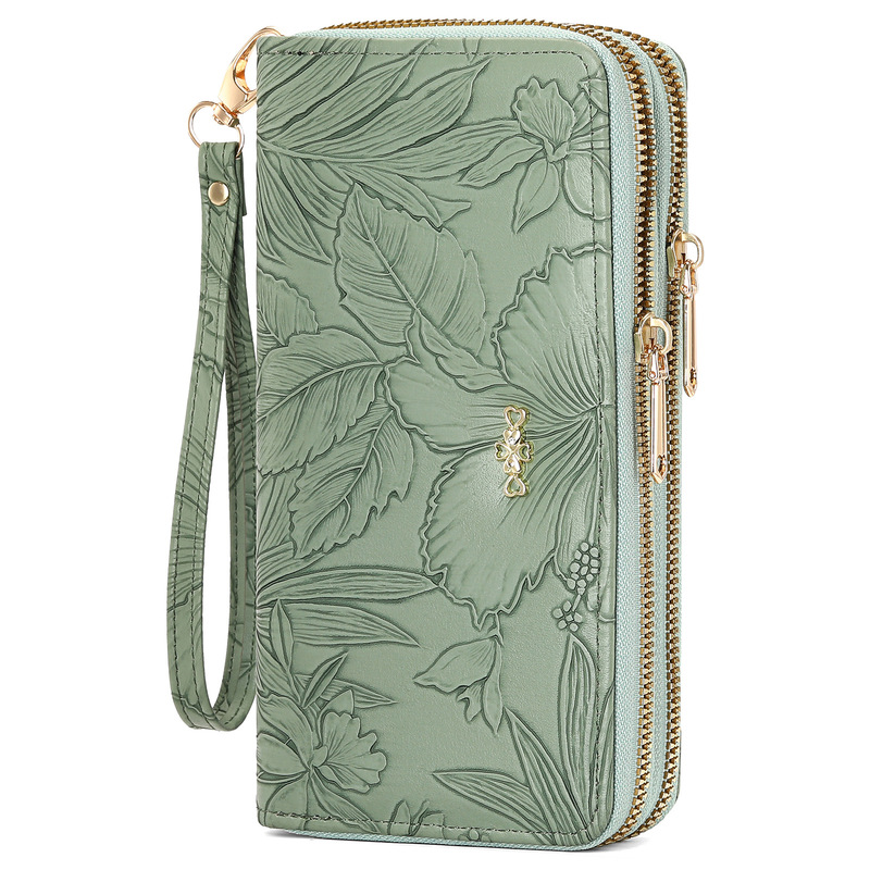 New Amazon Export Model Women's Long Double-Zip Wallet with Anti-Theft Rfid Protection, Printed Design, Wrist Strap, Clutch Purse New Amazon Export Model Women's Long Double-Zip Wallet with Anti-Theft Rfid Protection, Printed Design, Wrist Strap, Clutch Purse