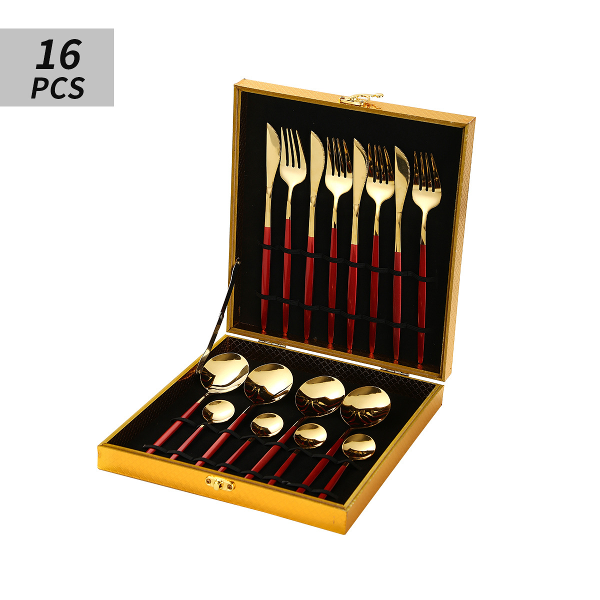 레드 골드 16pcs [황금 나무 상자]
