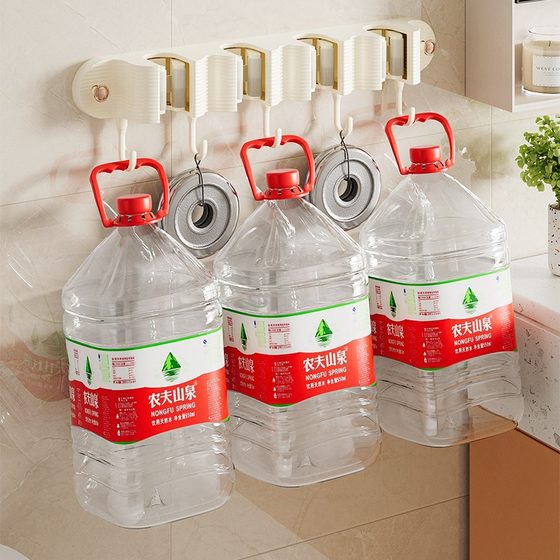 Multi-card mop clip wall-hanging seamless non-perforated bathroom storage room storage rack broom booth mop rack wholesale