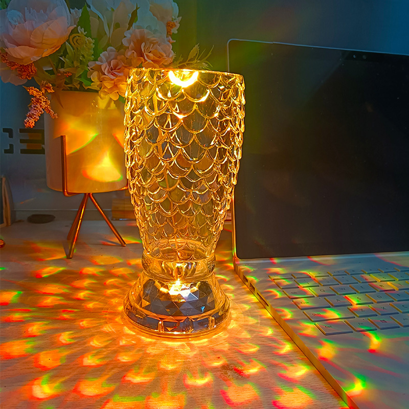 Creative Fishtail Crystal Table Lamp Bedroom Bedside Night Light Bar Restaurant Atmosphere Light Dimmable Creative Fishtail Crystal Table Lamp Bedroom Bedside Night Light Bar Restaurant Atmosphere Light Dimmable