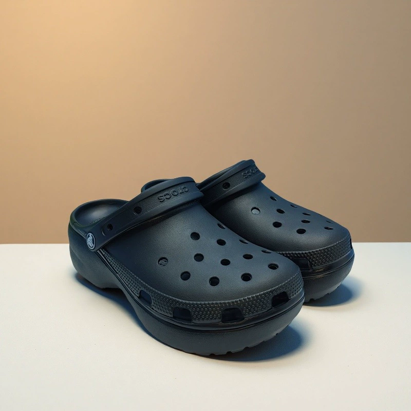 Обувь Cloud Puff Croc (Original Cross) для девочек — толстая подошва, повышающая, противоскользящие пляжные сандалии