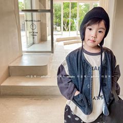 2024 new children's clothing spring clothing children's Korean denim vest girls spring waistcoat 122517