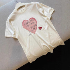 And ~ 南油小衆夏の新型アメリカ潮牌愛章仔アルファベットプリントゆるい半袖tシャツ