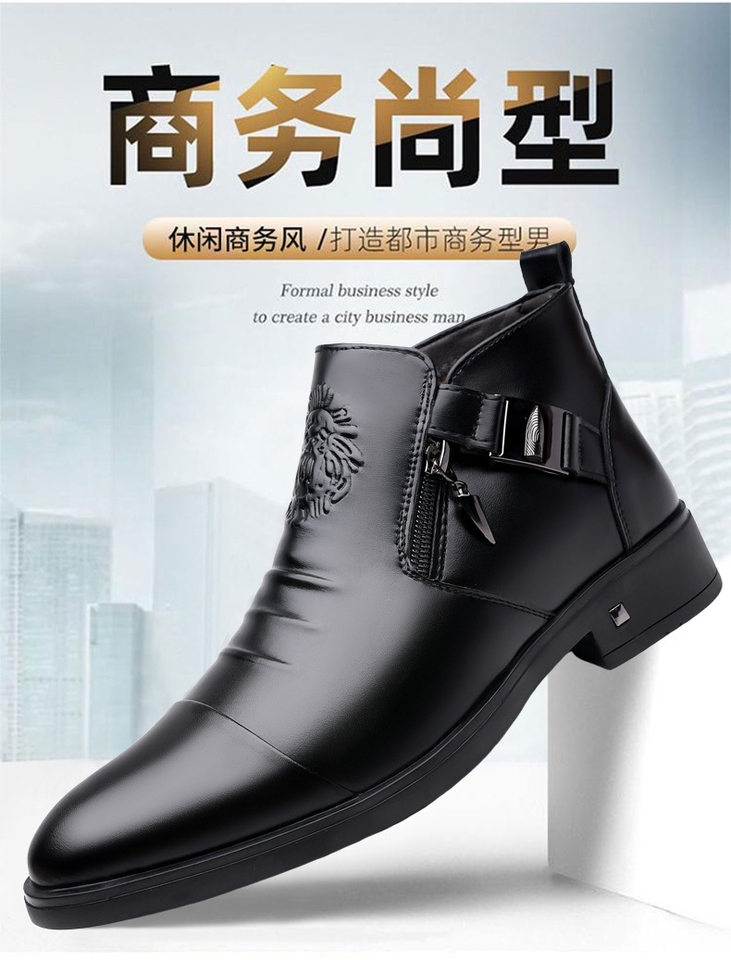 Giày bốt Martin nam cổ cao mũi tròn, da bò hai lớp, đế cao su chống trượt, lót bông giữ ấm — Màu đen lót da, Màu nâu lót bông, Màu nâu lót da, Màu đen lót bông chi tiết 2