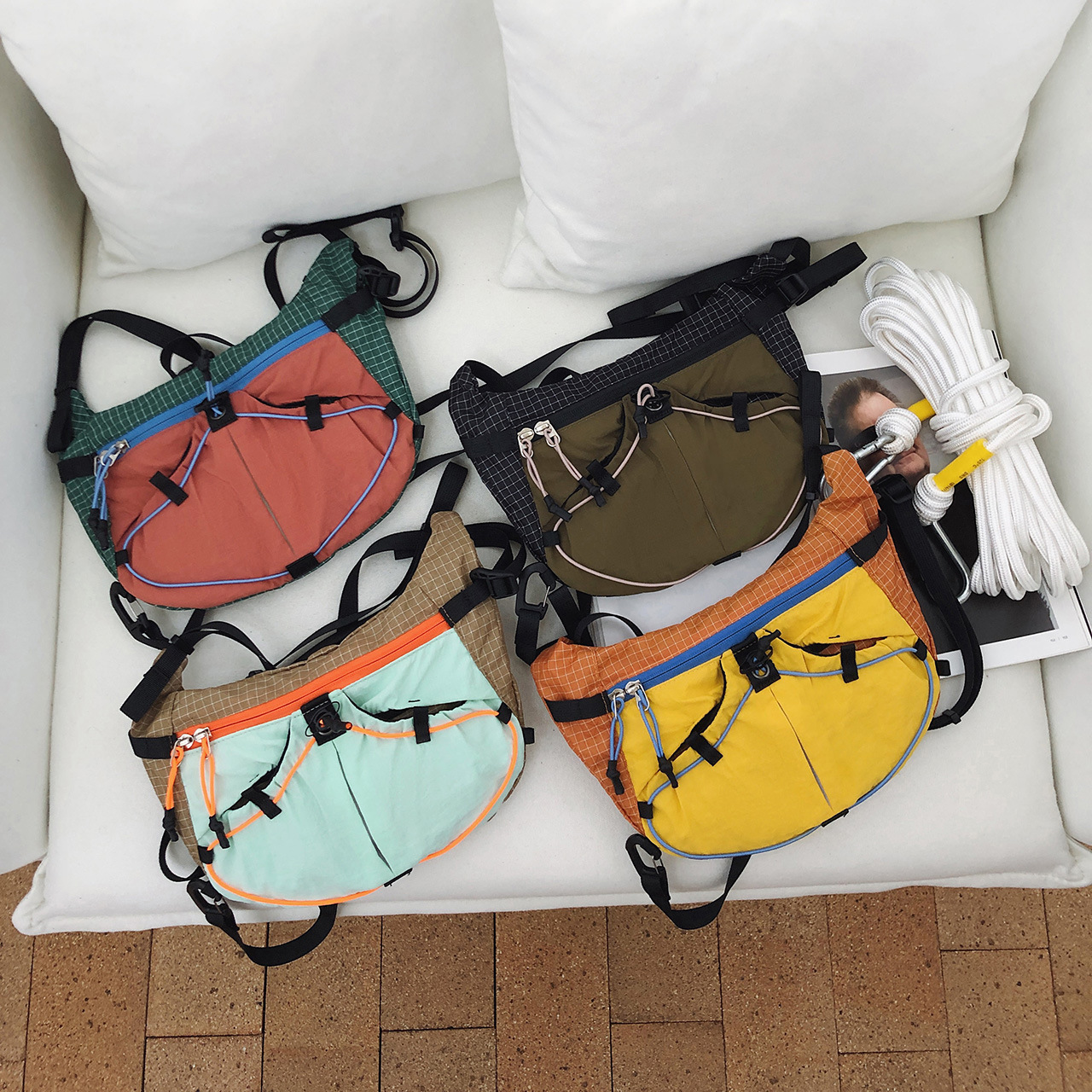 Japanese-Style Casual Simple Dumpling Bag for Boys and Girls, Stylish Color-Blocking Baby Plaid Crossbody Bag, New Cross-Border Children's Bag