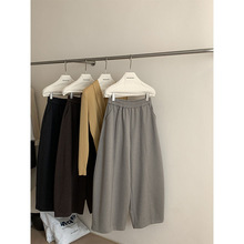 中缝气球裤 拉绒加厚磨毛呢子休闲裤女宽松秋冬百搭松紧腰裤8902