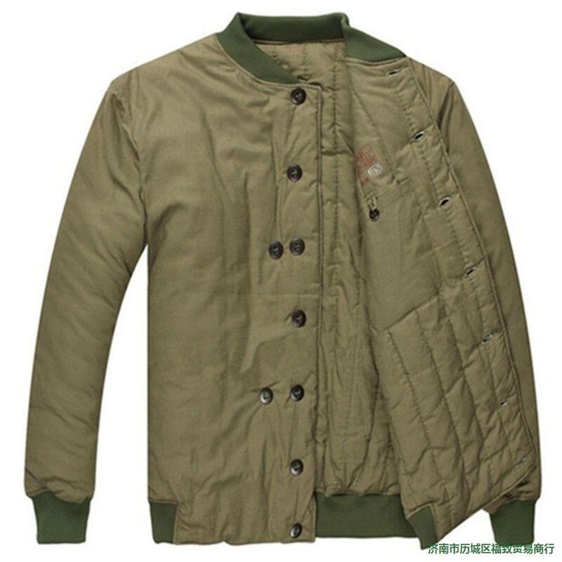 Type 87 Labor Protection Cotton-Padded Jacket, Thickened Military Pure Cotton Fabric, White Cotton, Old Style, Vintage Winter Construction Cold Storage