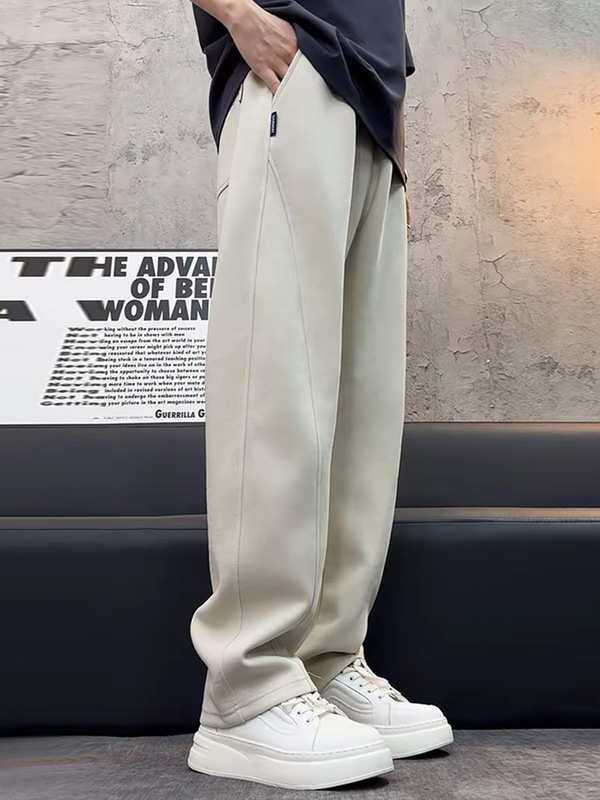 运动卫裤男士2025春秋宽松香蕉裤阔腿百搭弯刀裤直筒休闲裤|undefined