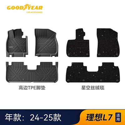 Li Auto L6, L7, L8, L9, Livisi — Universal Foot Pad - high-end-injection-molded-24-25-modelsl7-high-edge-full-tpe-floor-mat-starry-sky-velvet-carpet-black