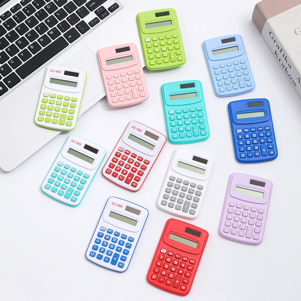 Трансграничный популярный мини-ручной калькулятор, красочные макароны, милый мультяшный логотип с принтом, подарок для ученика начальной школы