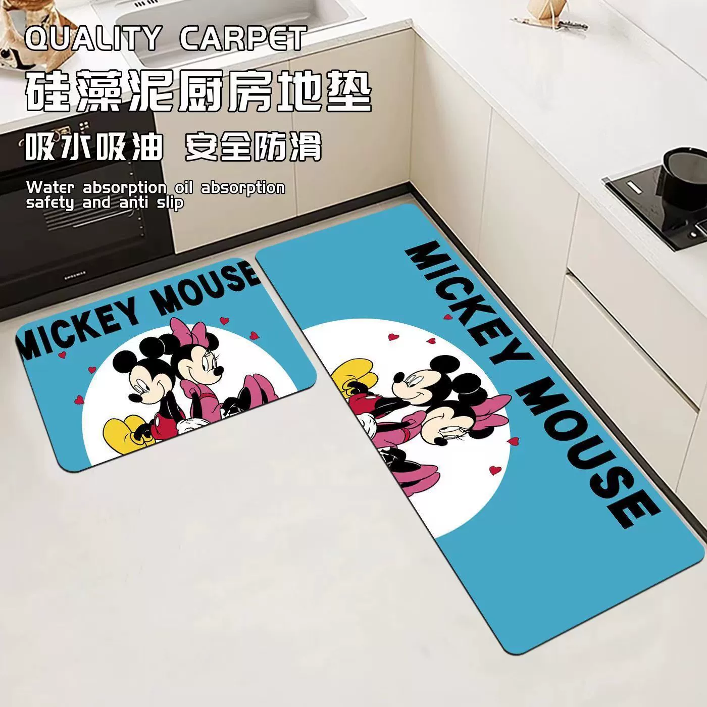 Мультяшный Микки кухонный коврик домашний водопоглощающий масло кухонный коврик второго поколения диатомовая грязь
