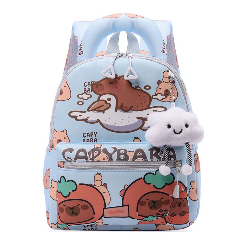 Carita encantadora mochila de niñas Kapibara, mochila transpirable de dibujos animados, mochila de jardín de infantes, 3 años de edad, 5 años de edad, mochila de niños.
