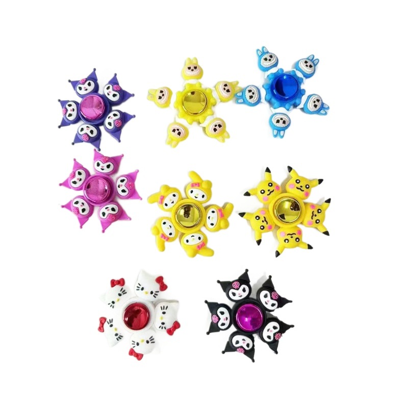 Top de la yema del dedo Dibujos animados creativos Top de la yema del dedo Toy de descompresión Mercado nocturno Puesto de mercadería Niños y niñas jugando