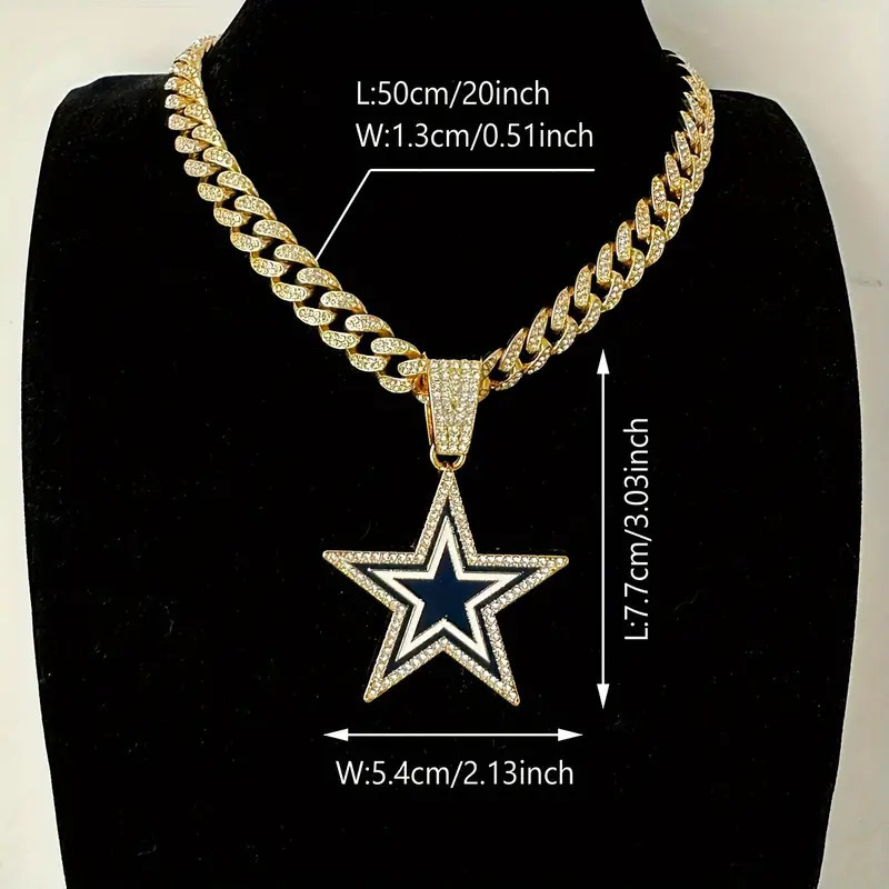 Amazon Walmart European and American Fashion Jewelry Full Diamond Blue Five-Pointed Star Necklace Jewelry for Men and Women Personalized Hip-Hop Pendant Amazon Walmart European and American Fashion Jewelry Full Diamond Blue Five-Pointed Star Necklace Jewelry for Men and Women Personalized Hip-Hop Pendant