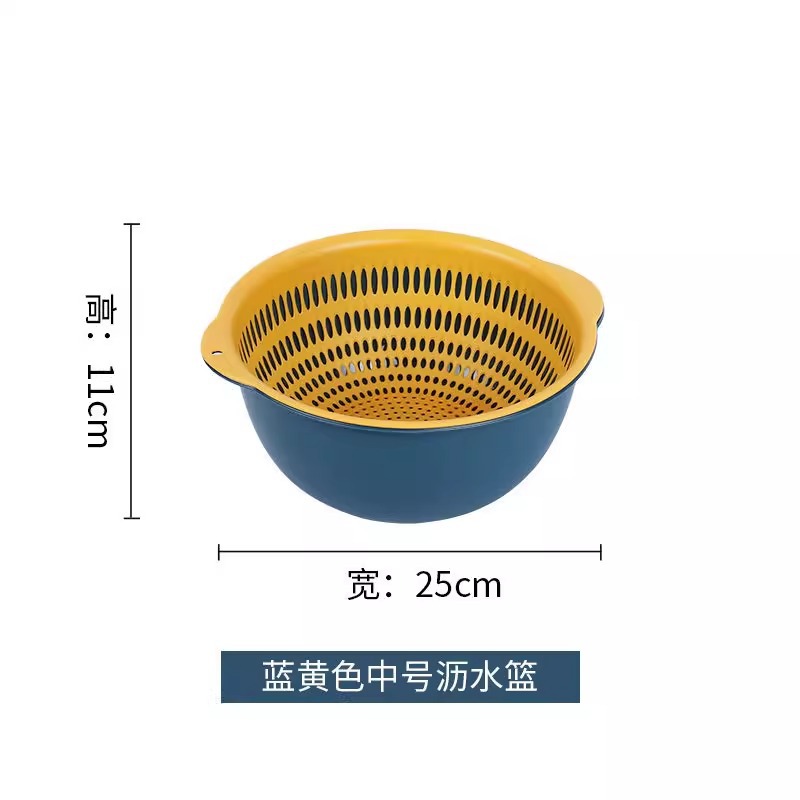 Cesta de drenaje de doble capa Cesta de lavado de plástico para el hogar Cesta de lavado de frutas huecas Plato de frutas multifuncional Fábrica de fregaderos de cocina