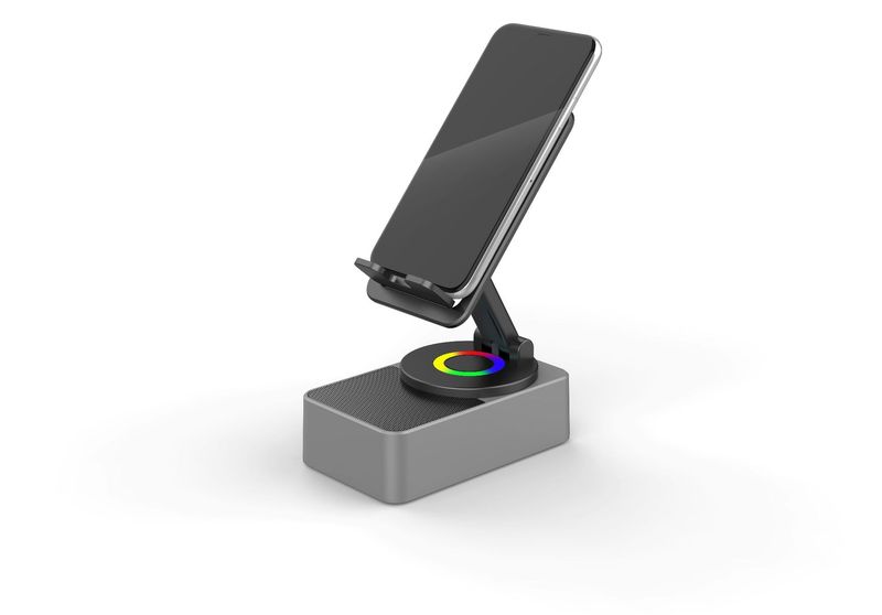 工場直販スピーカー、卓上ライブ配信用充電式モバイルバッテリー、360度回転昇降式スマホスタンド（3in1）|undefined
