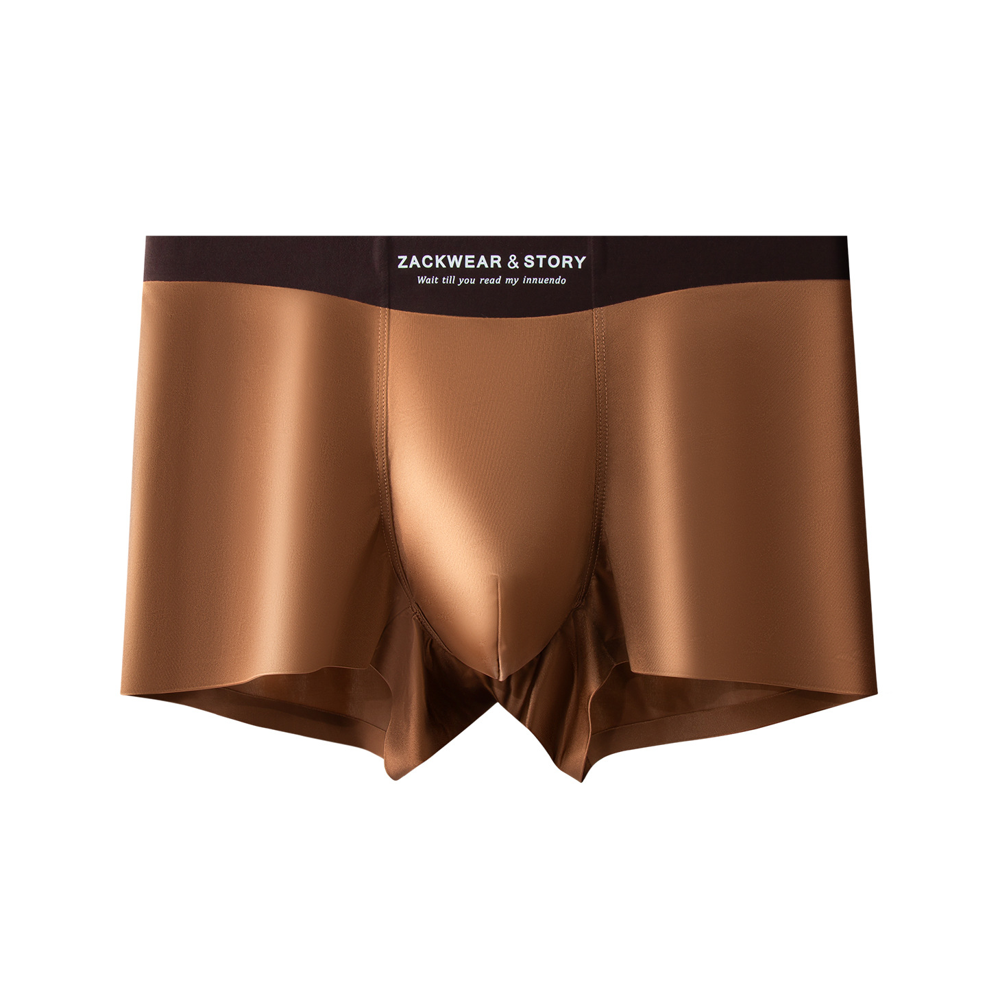 Pantalones interiores de hombre de seda seda seda suave, piel suave, pantalones de cintura media, pantalones cortos de cuatro cuadrados ligeros de lujo.