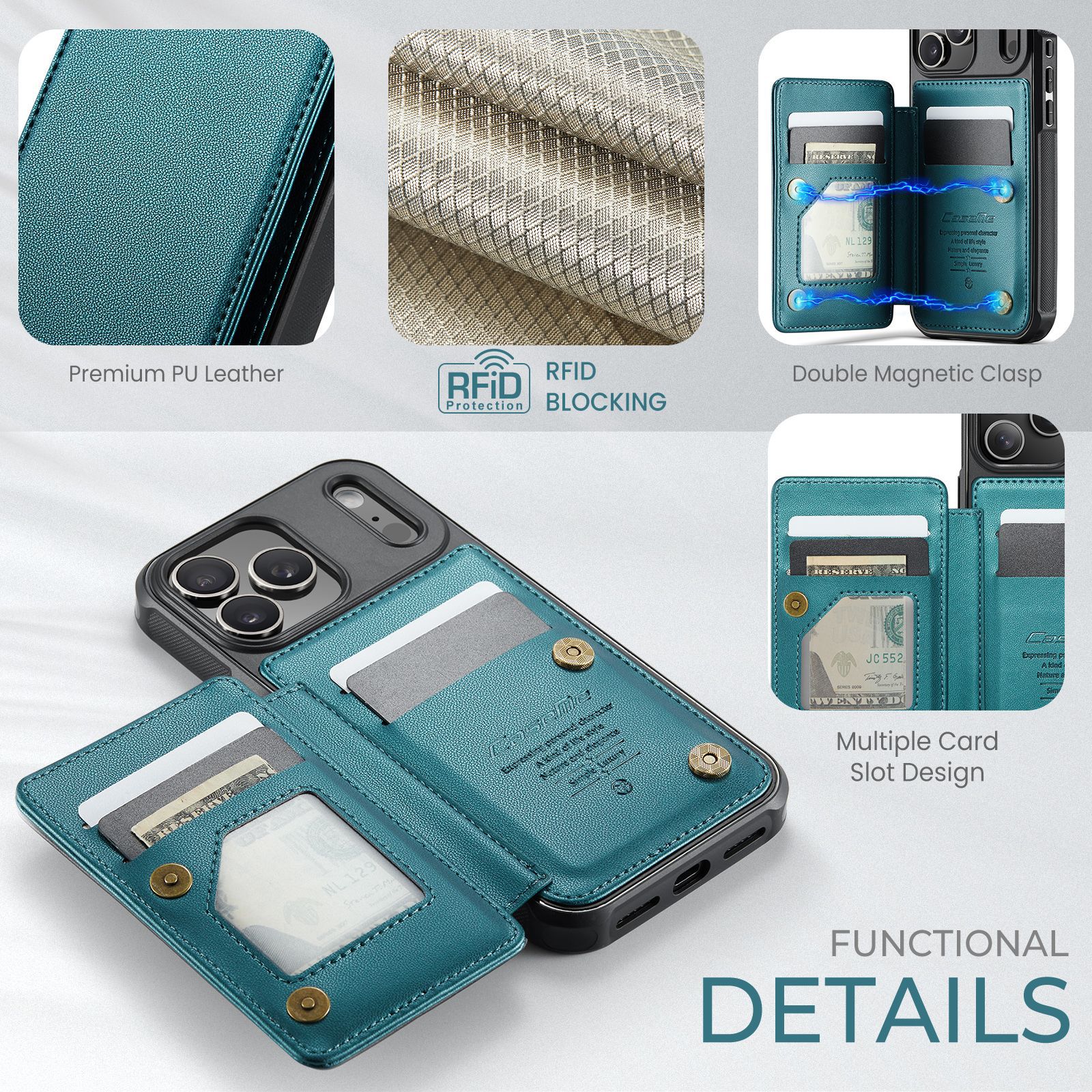 Iphone 17 Max 16 Plus Case With Card Holder Anti-drop Protection_voghion.com