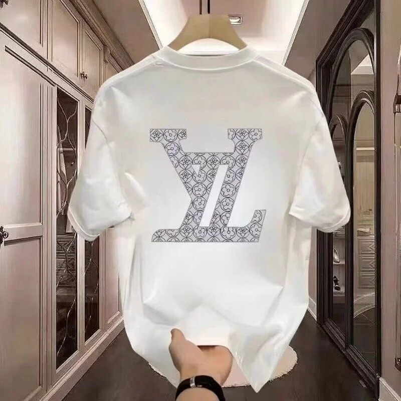 Wholesale High-Quality Designer Uv White Design Pure Cotton T-Shirts, Luxury Summer Fashion for Men and Women