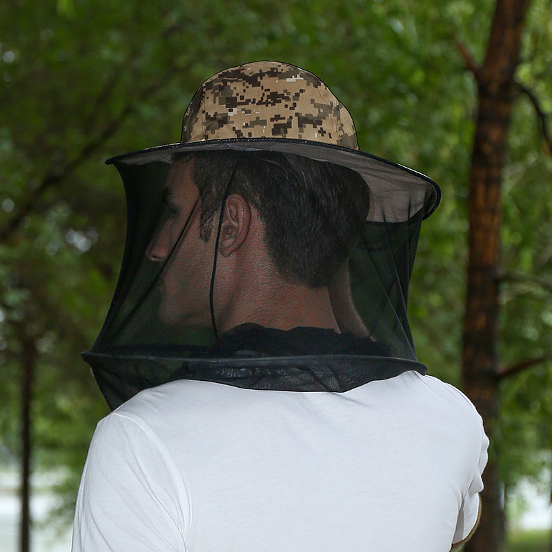 Anti-mosquito sunscreen shawl hat sunshade beekeeping hat summer fishing fisherman hat windproof mask for men and women