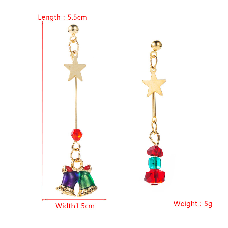 Christmas Snowflake Socks Tassel Asymmetric Earrings Wholesale Nihaojewelry display picture 1