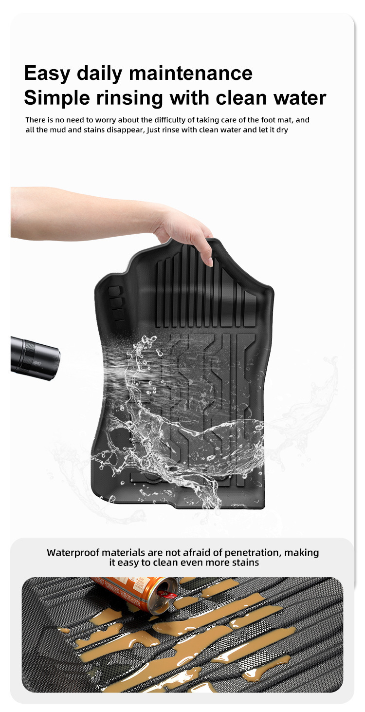 Suitable for 22-24 Models of Ford Everest Right-Hand Drive Cars, Waterproof Tpe Floor Mats and Trunk Mats