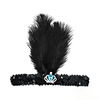 Headband, black hair accessory, halloween, with gem, graduation party