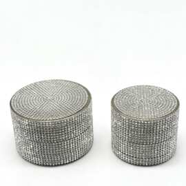 跨境热销满钻金属磨烟器直径63mm/50mm四层水钻铝合金研磨器