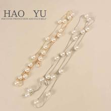 新款女士珍珠腰链手工串珠单层链条搭配连衣裙韩版时尚细腰带配饰