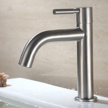304不锈钢黑色枪灰色拉丝电镀单冷弯咀台盆洗脸盆冷热单孔水龙头