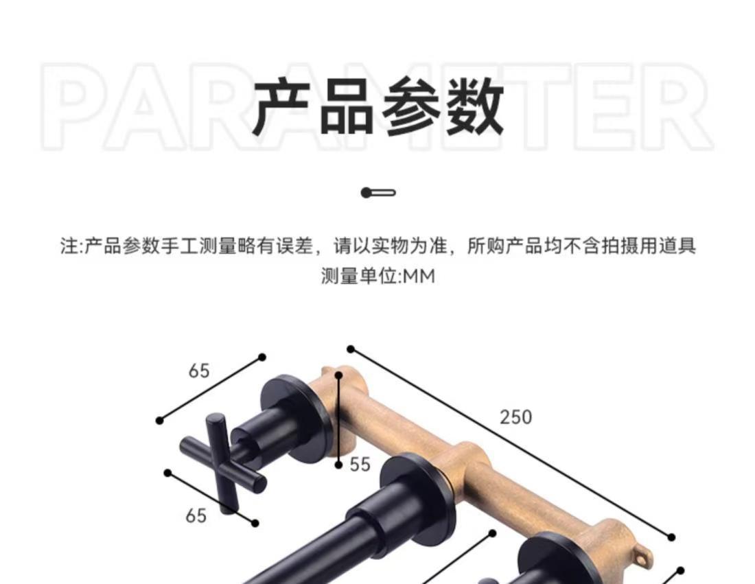 Cross-border all-copper double-handle concealed washbasin, hot and cold water faucet, hotel apartment, homestay, built-in wall-mounted faucet undefined