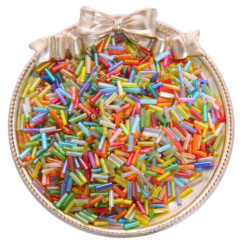 2*7mm colorful glass tube beads diy handmade beading accessories cross stitch loose beads making bracelet necklace material