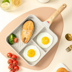 Home Multifunction Three-in-One Steak Pan, Mafanstone Divided Breakfast Pan, Flat Pan, Egg Pan, Non-stick Pan