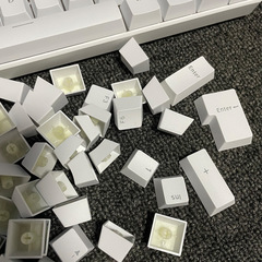 メカニカルキーボード専用キーキャップホワイトブラックDIY個性透光耐摩耗ABS発光クロスシャフト0EM高さ