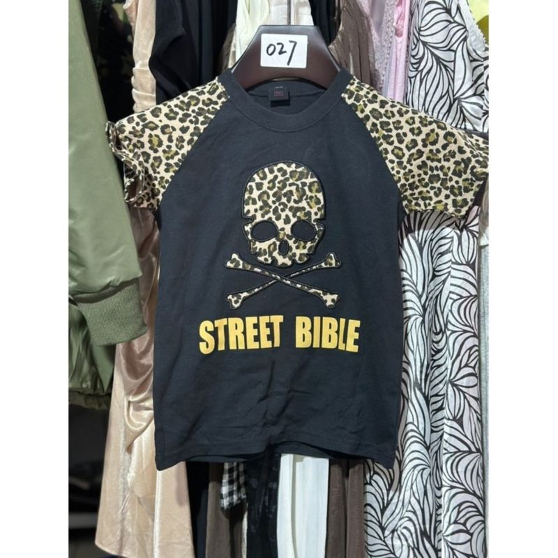 日牌中古着サブカルチャーパンク半袖tシャツヴィンテージレトロヒョウ柄刺繍ギャルショート丈トップス夏|undefined