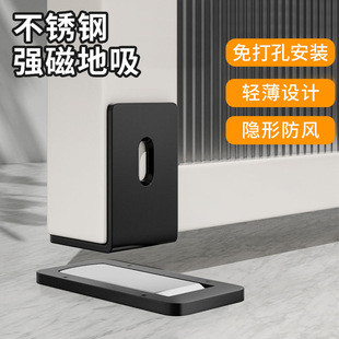 Door suction non-perforated new glass door stopper bathroom bedroom anti-collision light narrow side door suction strong magnetic suction
