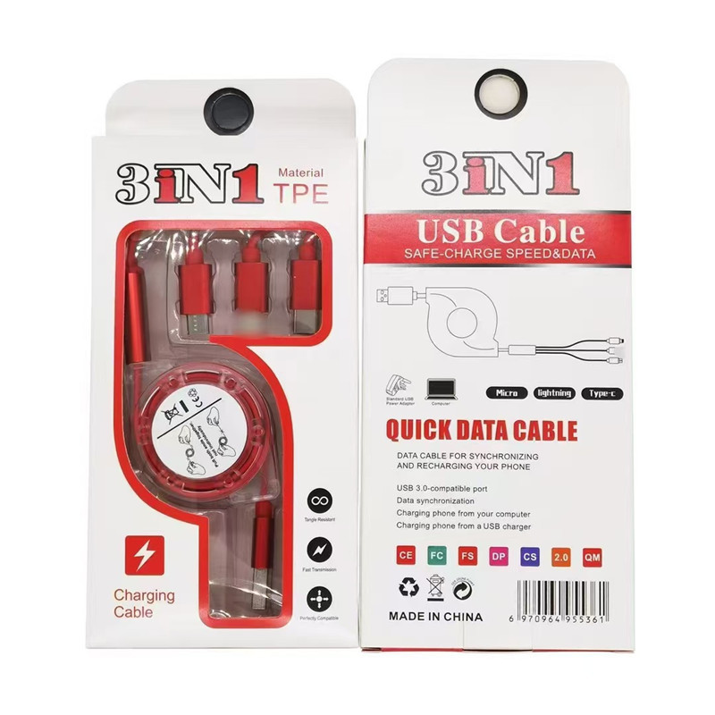 Bir Üç Retraktif Metal Veri Kablosu Telefon Çok Başlı Şarj Logo Hediye Araç Yaratıcı Üç-in-One Şarj Kablosu
