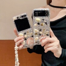 适用韩国三星zflip6/5手机壳小清新轻奢立体贝壳ins风折叠屏翻盖