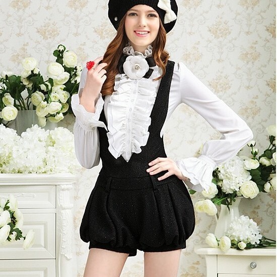 2022 AliExpress Hot Ruffled Stand Collar Horn Sleeve Shirt