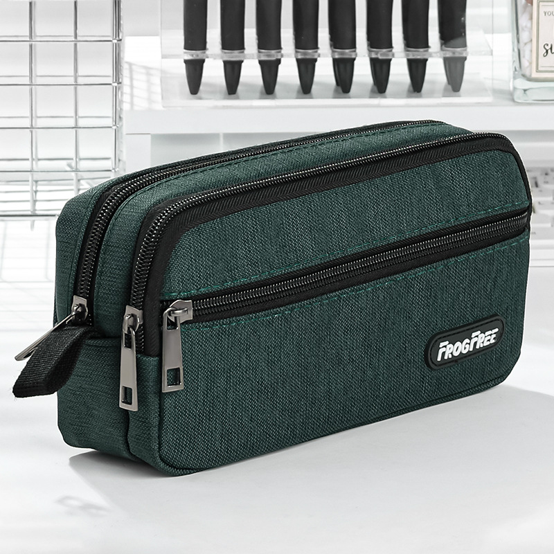 Green capacious pencil case
