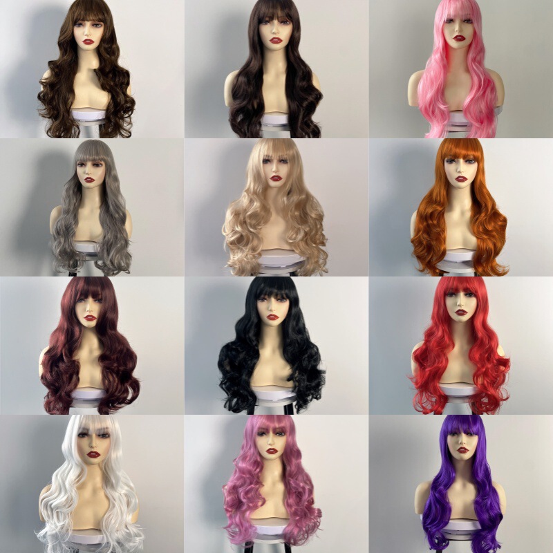 Category 2 E-Commerce Wig European and American Ladies Big Wave High Temperature Silk Chemical Fiber Long Curly Wig Artificial Wig Full Headgear