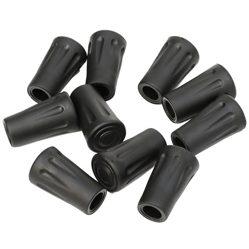Hiking pole accessory: Non-slip rubber tips, shock-absorbing and wear-resistant, pointed protectors, foot covers, and cylindrical head accessories