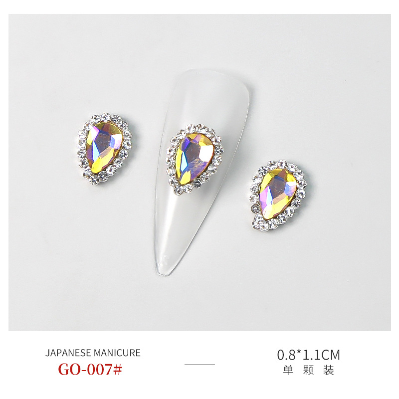 Nueva joyería de uñas LZ diamante completo con incrustaciones de diamantes de color perla oso color mágico uñas de metal joyas de aleación de diamantes decorativos